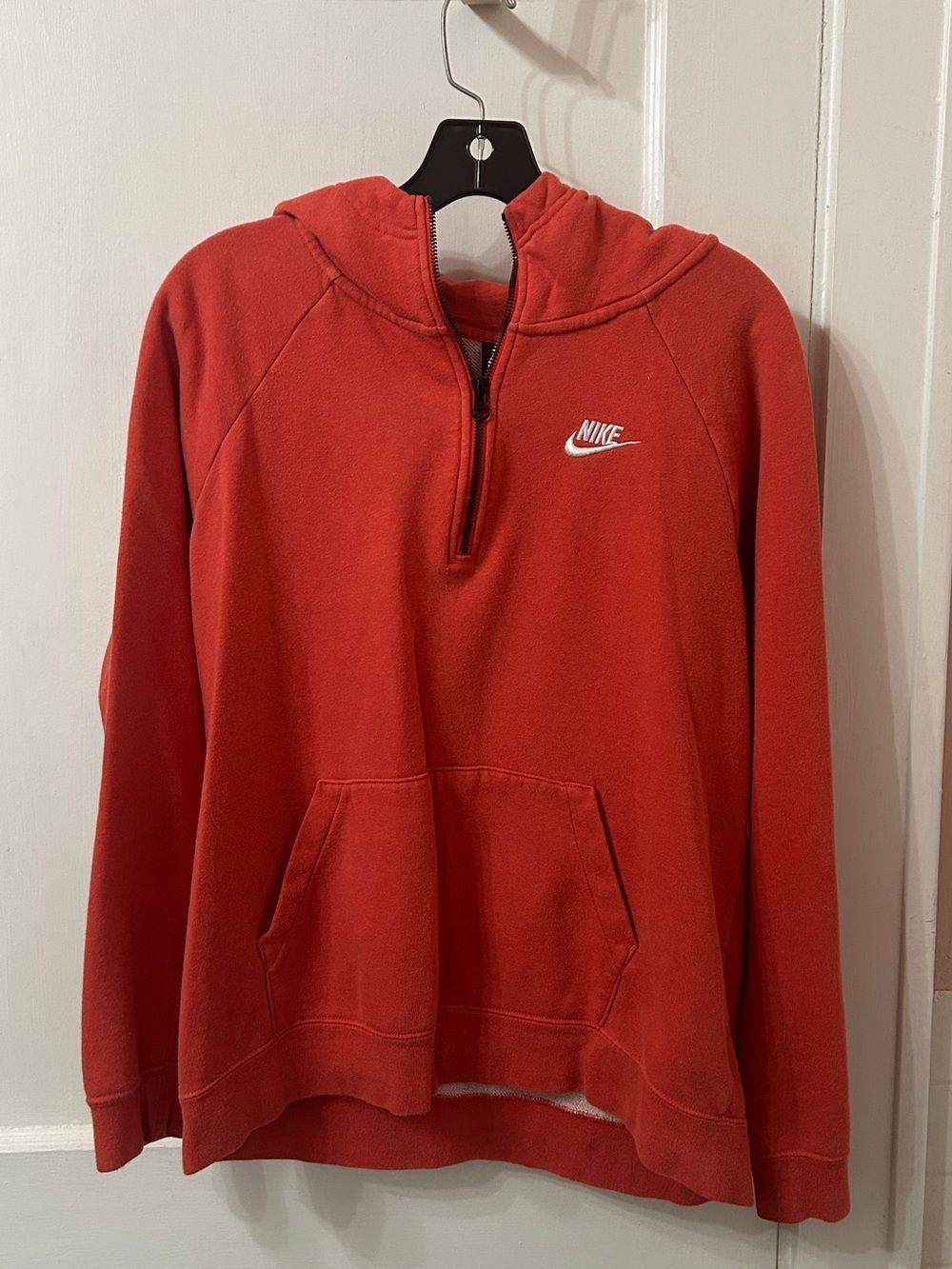 Nike Coral-Red Zip Hooded Sweatshirt